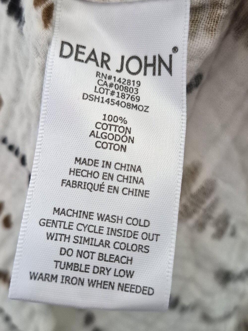 DEAR JOHN DENIM Galina Novelty Shirt in Mozambique,gauze 100% Cotton Fall Medium - Picture 11 of 13